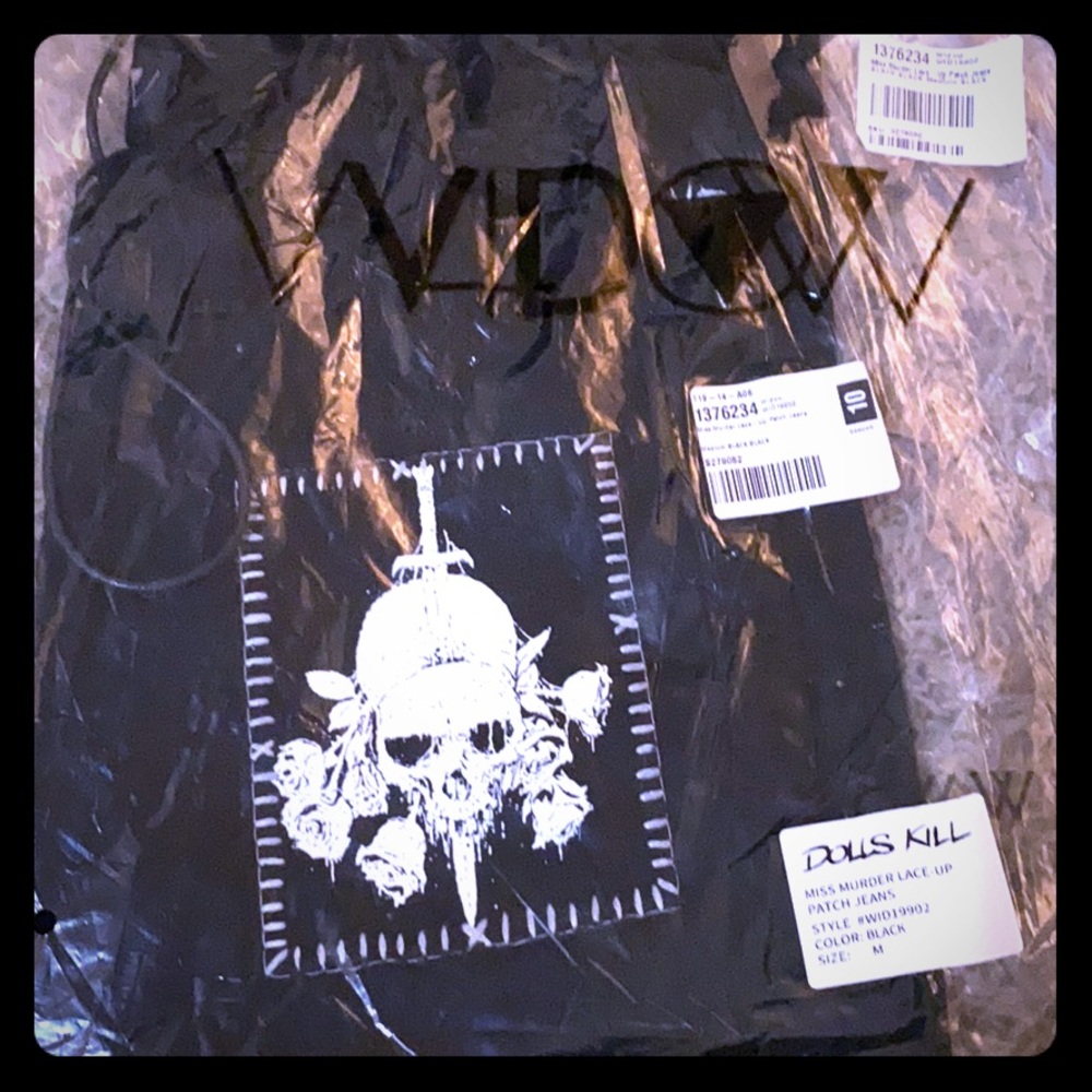 COPY - Doll Kills Widow Miss Murder Lace up Jeans